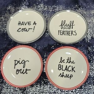 Clay Art set of 4 6in. dessert appetizer plates saucers
